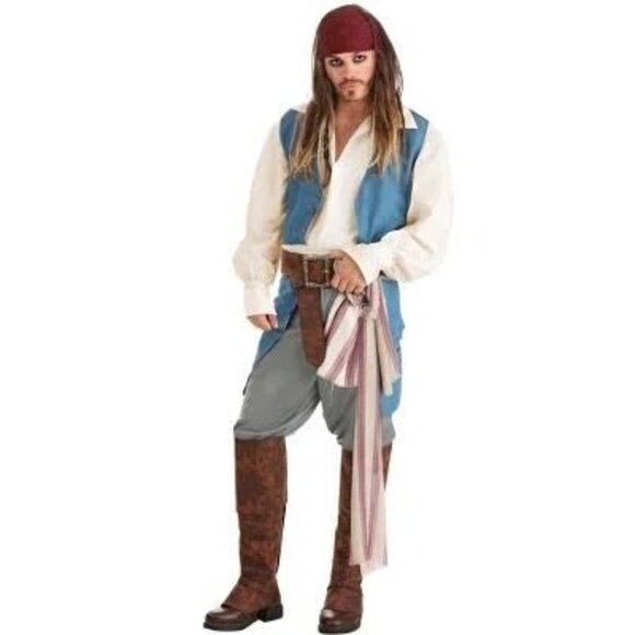 vintage Disney Pirates Of The Caribbean Jack Sparrow Halloween Costume Gasparill - Picture 8 of 8